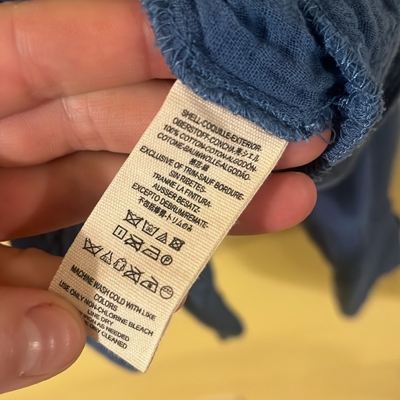 Free People Blue Lightweight Cotton Button-down Top - Picture 3 of 4